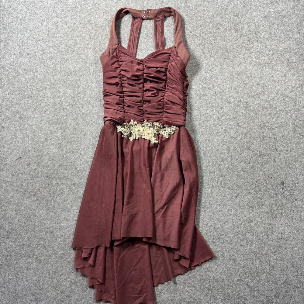 Weissman Womens 13434 Dance Costume Dress MA Mauve Floral High Low Applique
